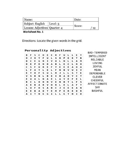 English Worksheets | PDF