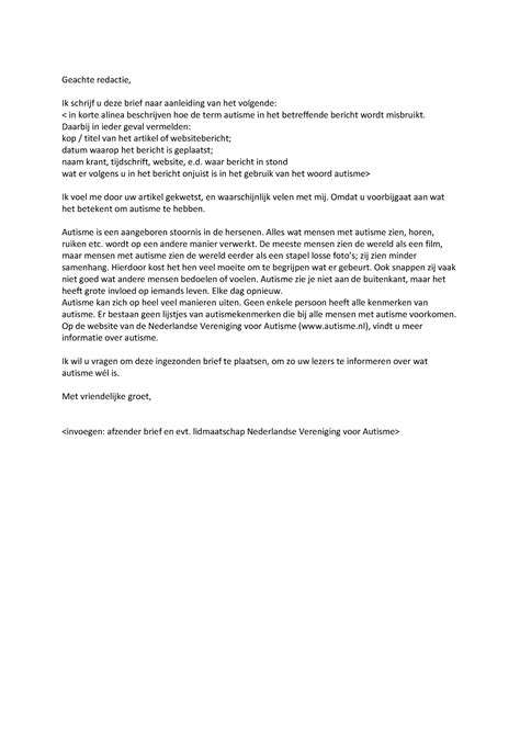 Document Hshshs Geachte Redactie Ik Schrijf U Deze Brief Naar