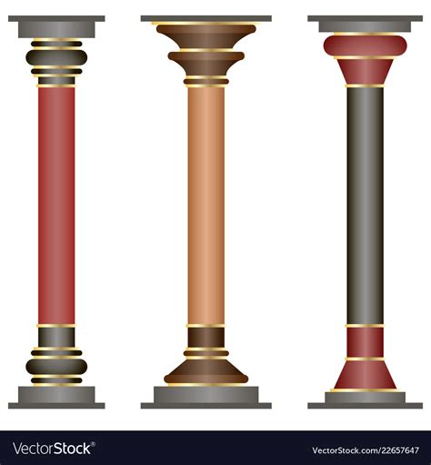 Set of columns in historic minoan style Royalty Free Vector