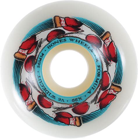 Bones X Formula V6 Wide Cut Skateboard Wheels Deep Dish 99a Tactics