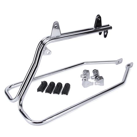 Chrome Saddlebag Saddle Bag Conversion Brackets For Harley Heritage