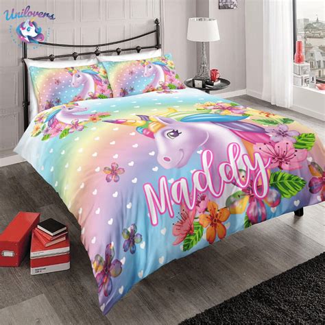 Personalized Cute Unicorn Bedding Set Unilovers