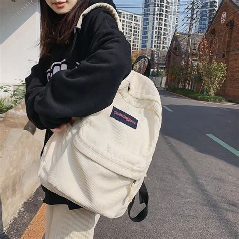 Купить вельветовый школьный рюкзак унисекс, однотонный рюкзак для ...