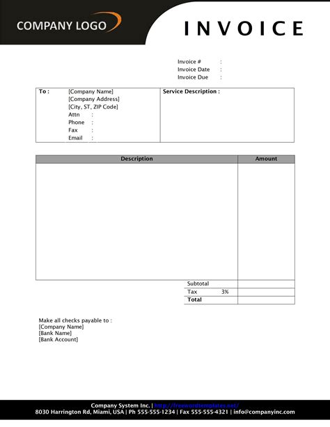 Free Printable Invoice Template Microsoft Word | Invoice Template Ideas