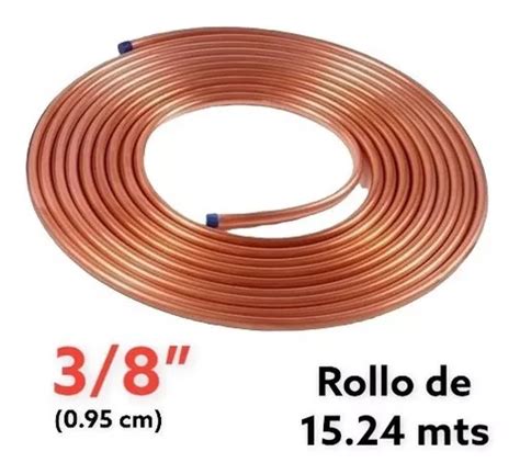 Tubo Tuberia De Cobre Flexible 38 Refrigeración Rollo 152m Meses Sin Intereses