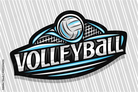 Vector logo for Volleyball Sport, dark modern emblem with illustration ...