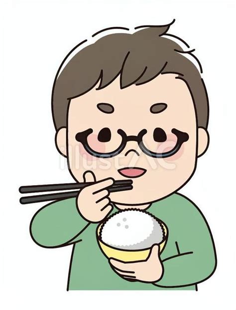 男性 食事イラスト No 24077037／無料イラスト フリー素材なら「イラストac」