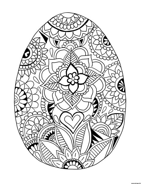 Coloriage Oeuf De Paques Mandala Motifs De Fleurs Dessin Paques Mandala