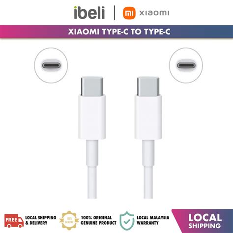 Xiaomi Type C To Type C Fast Charge Data Cable E Mark Certified 5v 100w 1 5m Shopee Malaysia