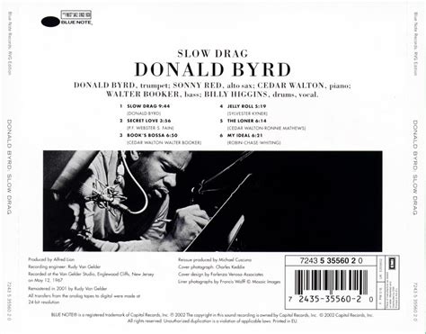 Donald Byrd Slow Drag Bn Rudy Van Gelder Remaster