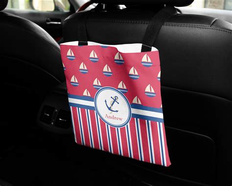 Custom Sail Boats And Stripes Auto Back Seat Organizer Bag Personalized Youcustomizeit