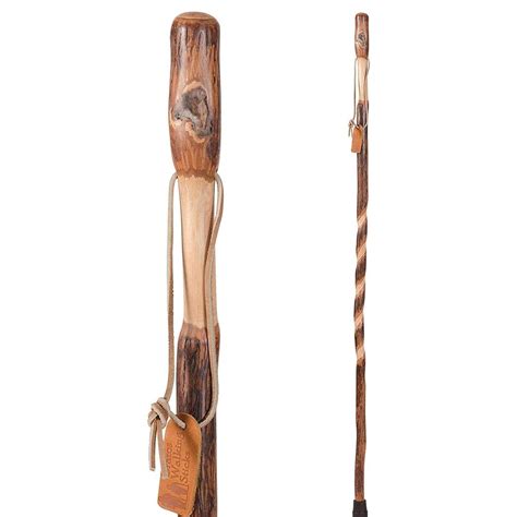 Brazos Rustic Wood Walking Stick Twisted Hickory Traditional Style