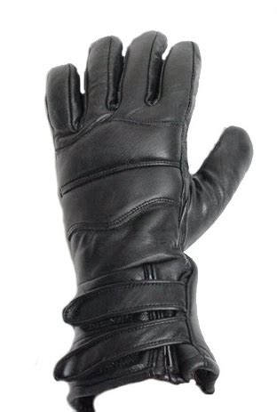 Leather Motorcycle Gauntlet Gloves With Lining