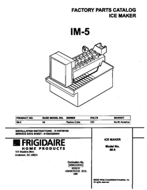 Frigidaire IM5 Fridge Ice Maker Part 241798231 Genuine OEM