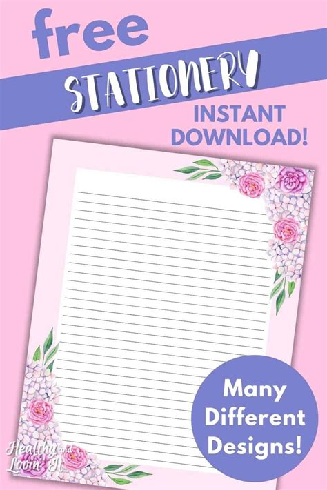 This Free Printable Stationery Paper Comes In Many Different Designs All With A Spring Theme