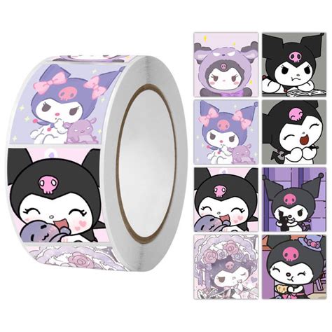 500pcs Sanrio Cartoon Sticker DIY Tape Kuromi Sticker Cute Sealing