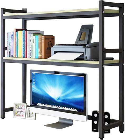 Amazon.com: EXCEI 2-Tier Desktop Organizer Shelf - Desk Bookshelf Office Storage Rack Countertop ...