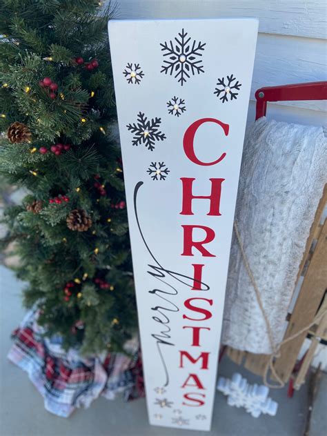 Led Lighted Merry Christmas Sign For Front Porch Merry Etsy