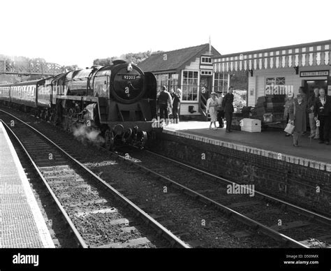 Weybourne Station With Steam Loco Number 92203 And Various Reenactors