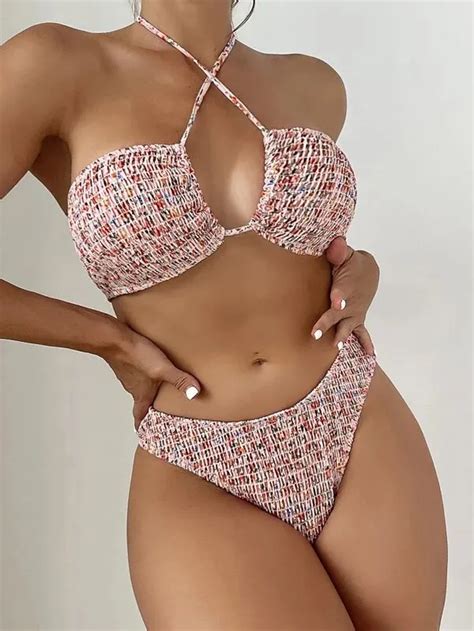 Conjunto De Bikini Bandage Con Cord N Para Mujer Traje De Ba O Sexy De