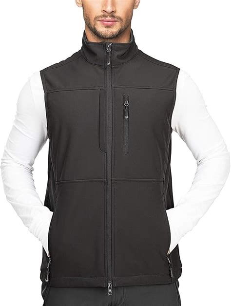 33000ft Mens Lightweight Softshell Vest Outerwear Zip Up Fleece Lined Windproof Sleeveless