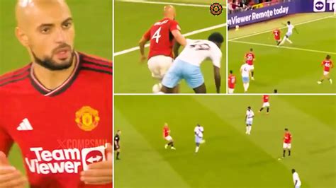 A Compilation Of Sofyan Amrabats Performance For Man Utd Against