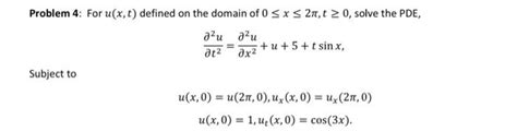 Solved Problem 4 For Uxt Defined On The Domain Of