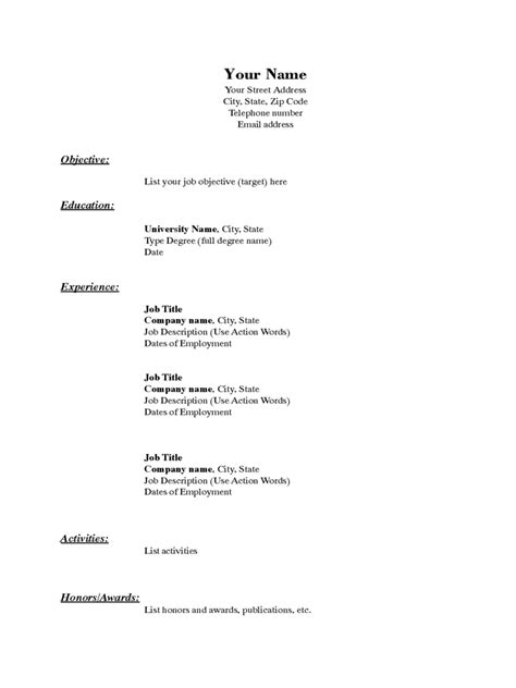 Basic Resume Template 5 Free Templates In Pdf Word Excel Download