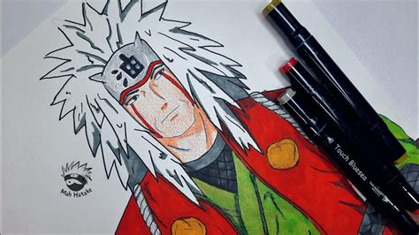 How To Draw Jiraiya From Naruto Anime Drawing Youtube