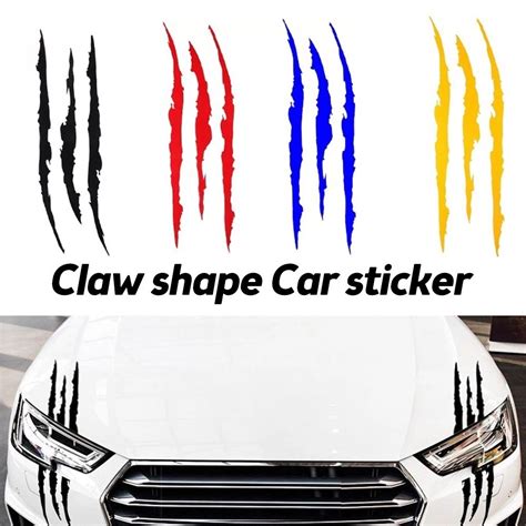 Monster Claw Marks Headlight Car Sticker Stripes Scratch Decal For