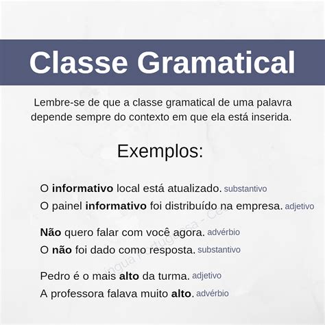 Qual é A Classe Gramatical De