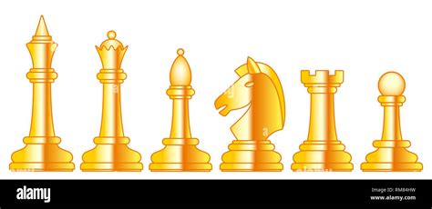 Gold Chess Pieces Stock Vector Images Alamy