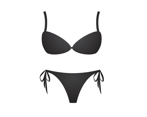 Black Two Piece Female Swimsuit Bikini Icon 54653745 PNG