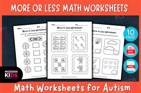 More Or Less Math Worksheets Graphic By Ovis Publishing · Creative Fabrica