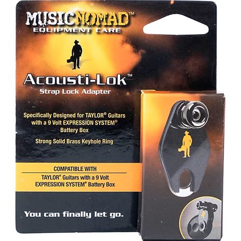 Music Nomad Acousti Lok Strap Lock Adapter For Taylor Guitars With 9 Volt Expression System