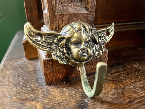 Vintage Brass Cherub Angel Wall Hook Hardware Etsy