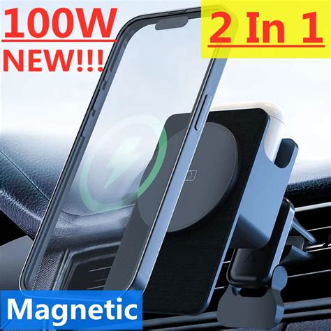 100w Magnetic Wireless Charger Car Phone Holder For Iphone 14 13 12 Pro