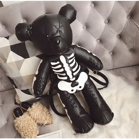 Halloween Skeleton Teddy Bear Backpack Bag Purse Plush Stuffed Goth Dan S Collectibles And More