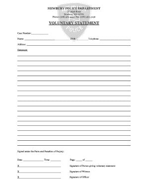 Voluntary Statement Form Police Fill And Sign Printable Template Online