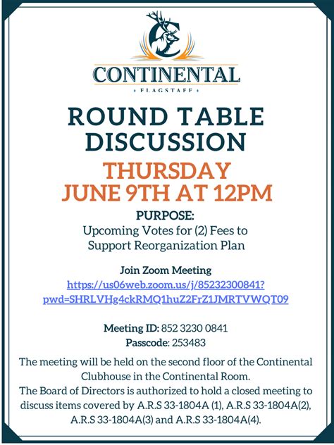 Round Table Discussion Continental Country Club