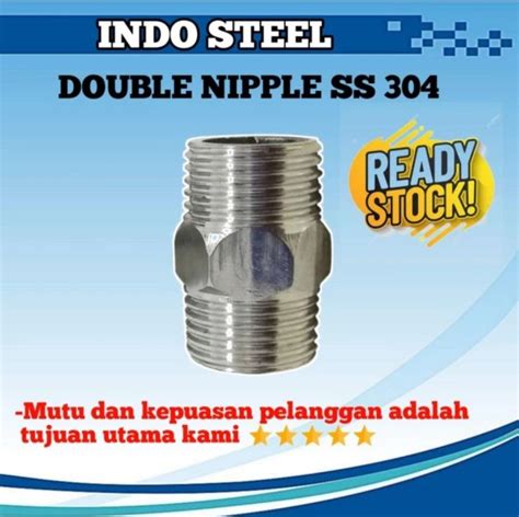 Double Nepel Ukuran 1 4 Inch Sampai 4 Inch Double Nipple Ss 304 Sambungan Drat Luar Untuk