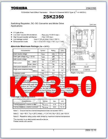 K Pdf Datasheet V A N Ch Mosfet Toshiba