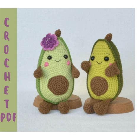 Avocado Pdf Crochet Pattern Vegetables Amigurumi Pattern Food Etsy In