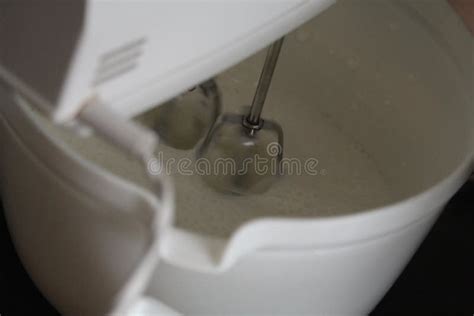 Mixer Inside A White Mixing Bowl Stock Image Image Of Table Mirror