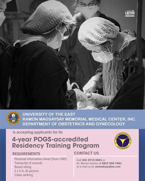 2 slots currently open at UERM Medical Center OBGYN residency! : r/pinoymed