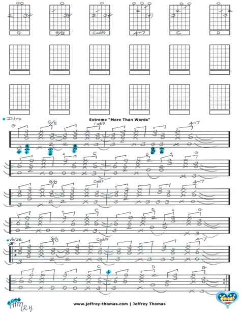 Extreme More Than Words Free Guitar Tab By Jeffrey Thomas