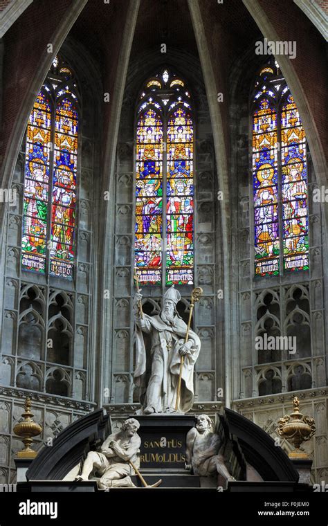 The Statue Of Saint Rumbold At Saint Rumbold S Cathedral And Tower In