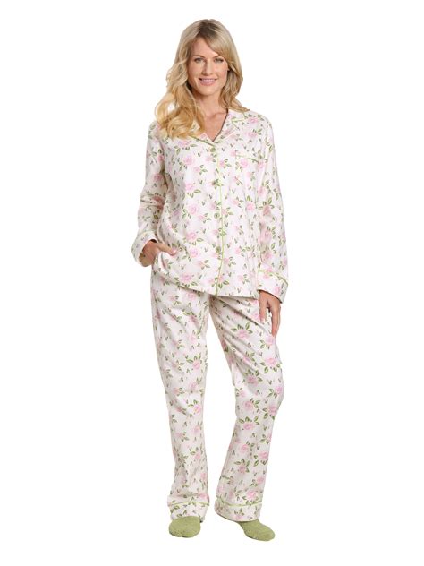 Women's Premium 100% Cotton Flannel Pajama Sleepwear Set - Gardenia Cr – FlannelPeople