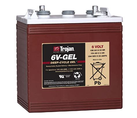 Batterie Acide Plomb Gel 6V Gel Trojan Battery Company De Bloc