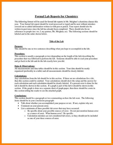 Formal Lab Report Template Ideas Frightening Example Throughout Lab